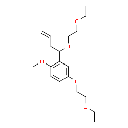 ChemSpider 2D Image | 4-(2-Ethoxyethoxy)-2-[1-(2-ethoxyethoxy)-3-buten-1-yl]-1-methoxybenzene | C19H30O5
