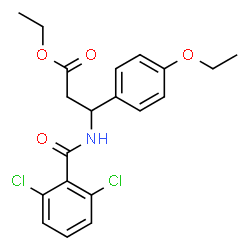 ChemSpider 2D Image | Ethyl 3-[(2,6-dichlorobenzoyl)amino]-3-(4-ethoxyphenyl)propanoate | C20H21Cl2NO4