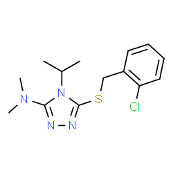ChemSpider 2D Image | 5-[(2-Chlorobenzyl)sulfanyl]-4-isopropyl-N,N-dimethyl-4H-1,2,4-triazol-3-amine | C14H19ClN4S