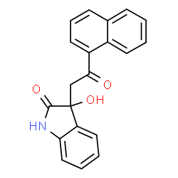 ChemSpider 2D Image | 3-Hydroxy-3-[2-(1-naphthyl)-2-oxoethyl]-1,3-dihydro-2H-indol-2-one | C20H15NO3