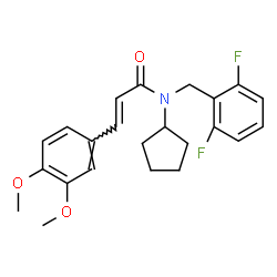ChemSpider 2D Image | (2E)-N-Cyclopentyl-N-(2,6-difluorobenzyl)-3-(3,4-dimethoxyphenyl)acrylamide | C23H25F2NO3