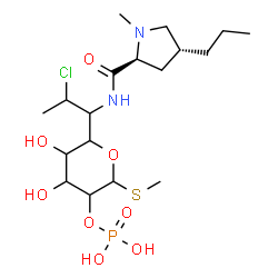 ChemSpider 2D Image | Methyl 5-(2-chloro-1-{[(4R)-1-methyl-4-propyl-L-prolyl]amino}propyl)-2-O-phosphono-1-thiopentopyranoside | C18H34ClN2O8PS