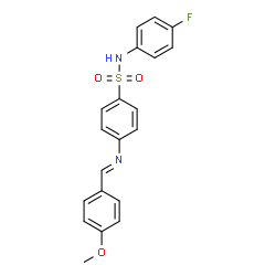 ChemSpider 2D Image | N-(4-Fluorophenyl)-4-[(E)-(4-methoxybenzylidene)amino]benzenesulfonamide | C20H17FN2O3S
