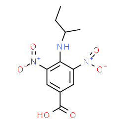 ChemSpider 2D Image | 4-(sec-Butylamino)-3,5-dinitrobenzoic acid | C11H13N3O6