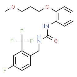ChemSpider 2D Image | 1-[4-Fluoro-2-(trifluoromethyl)benzyl]-3-[2-(3-methoxypropoxy)phenyl]urea | C19H20F4N2O3