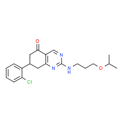 ChemSpider 2D Image | 7-(2-Chlorophenyl)-2-[(3-isopropoxypropyl)amino]-7,8-dihydro-5(6H)-quinazolinone | C20H24ClN3O2