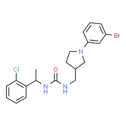 ChemSpider 2D Image | 1-{[1-(3-Bromophenyl)-3-pyrrolidinyl]methyl}-3-[1-(2-chlorophenyl)ethyl]urea | C20H23BrClN3O