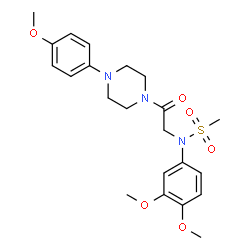 ChemSpider 2D Image | N-(3,4-Dimethoxyphenyl)-N-{2-[4-(4-methoxyphenyl)-1-piperazinyl]-2-oxoethyl}methanesulfonamide | C22H29N3O6S