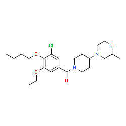ChemSpider 2D Image | (4-Butoxy-3-chloro-5-ethoxyphenyl)[4-(2-methyl-4-morpholinyl)-1-piperidinyl]methanone | C23H35ClN2O4