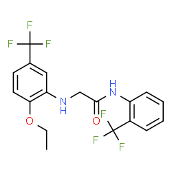 ChemSpider 2D Image | N~2~-[2-Ethoxy-5-(trifluoromethyl)phenyl]-N-[2-(trifluoromethyl)phenyl]glycinamide | C18H16F6N2O2