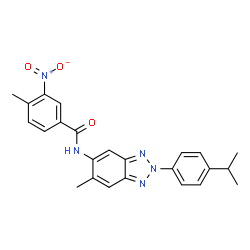 ChemSpider 2D Image | N-[2-(4-Isopropylphenyl)-6-methyl-2H-benzotriazol-5-yl]-4-methyl-3-nitrobenzamide | C24H23N5O3