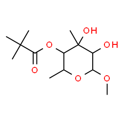 ChemSpider 2D Image | Methyl 6-deoxy-4-O-(2,2-dimethylpropanoyl)-3-C-methylhexopyranoside | C13H24O6