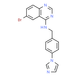 ChemSpider 2D Image | 6-Bromo-N-[4-(1H-imidazol-1-yl)benzyl]-4-quinazolinamine | C18H14BrN5