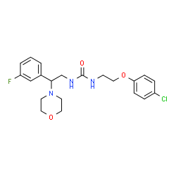 ChemSpider 2D Image | 1-[2-(4-Chlorophenoxy)ethyl]-3-[2-(3-fluorophenyl)-2-(4-morpholinyl)ethyl]urea | C21H25ClFN3O3