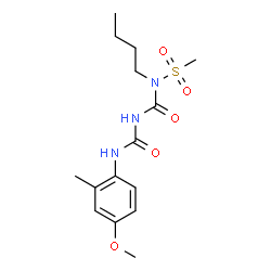 ChemSpider 2D Image | N-Butyl-N-{[(4-methoxy-2-methylphenyl)carbamoyl]carbamoyl}methanesulfonamide | C15H23N3O5S