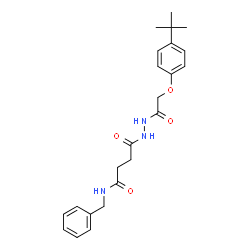 ChemSpider 2D Image | N-benzyl-4-{2-[(4-tert-butylphenoxy)acetyl]hydrazino}-4-oxobutanamide | C23H29N3O4