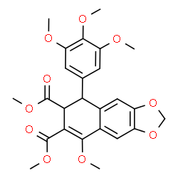 ChemSpider 2D Image | Dimethyl 8-methoxy-5-(3,4,5-trimethoxyphenyl)-5,6-dihydronaphtho[2,3-d][1,3]dioxole-6,7-dicarboxylate | C25H26O10
