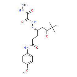 ChemSpider 2D Image | 4-{[Hydrazino(oxo)acetyl]hydrazono}-N-(4-methoxyphenyl)-7,7-dimethyl-6-oxooctanamide | C19H27N5O5