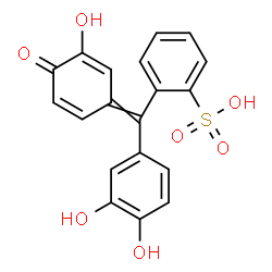 ChemSpider 2D Image | 2-[(3,4-Dihydroxyphenyl)(3-hydroxy-4-oxo-2,5-cyclohexadien-1-ylidene)methyl]benzenesulfonic acid | C19H14O7S