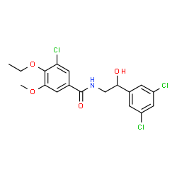 ChemSpider 2D Image | 3-Chloro-N-[2-(3,5-dichlorophenyl)-2-hydroxyethyl]-4-ethoxy-5-methoxybenzamide | C18H18Cl3NO4