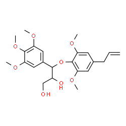 ChemSpider 2D Image | 3-(4-Allyl-2,6-dimethoxyphenoxy)-3-(3,4,5-trimethoxyphenyl)-1,2-propanediol | C23H30O8