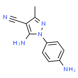 ChemSpider 2D Image | 5-Amino-1-(4-Aminophenyl)-3-methylpyrazole-4-carbonitrile | C11H11N5