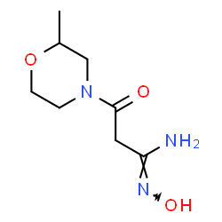 ChemSpider 2D Image | N-Hydroxy-3-(2-methyl-4-morpholinyl)-3-oxopropanimidamide | C8H15N3O3