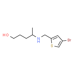 ChemSpider 2D Image | 4-{[(4-Bromo-2-thienyl)methyl]amino}-1-pentanol | C10H16BrNOS