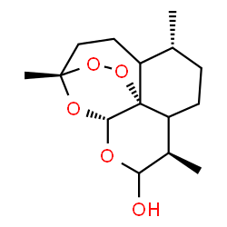 ChemSpider 2D Image | (1S,5R,9R,12R,13R)-1,5,9-Trimethyl-11,14,15,16-tetraoxatetracyclo[10.3.1.0~4,13~.0~8,13~]hexadecan-10-ol | C15H24O5