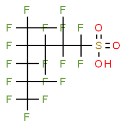 ChemSpider 2D Image | 1,1,2,2,3,3,4,5,5,6,6,7,7,7-Tetradecafluoro-4-(trifluoromethyl)-1-heptanesulfonic acid | C8HF17O3S