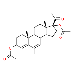 ChemSpider 2D Image | (8xi,9xi,14xi)-6-Methyl-20-oxopregna-4,6-diene-3,17-diyl diacetate | C26H36O5