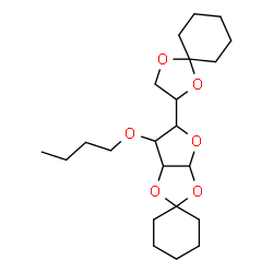 ChemSpider 2D Image | 6'-Butoxy-5'-(1,4-dioxaspiro[4.5]dec-2-yl)tetrahydrospiro[cyclohexane-1,2'-furo[2,3-d][1,3]dioxole] | C22H36O6