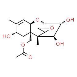 ChemSpider 2D Image | (3alpha,4beta,8alpha,12xi)-3,4,8-Trihydroxy-12,13-epoxytrichothec-9-en-15-yl acetate | C17H24O7