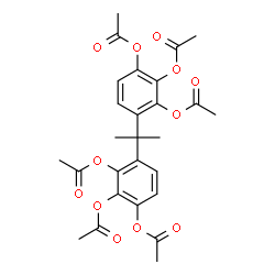 ChemSpider 2D Image | 2,2-Propanediyldibenzene-4,1,2,3-tetrayl hexaacetate | C27H28O12