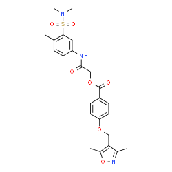 ChemSpider 2D Image | 2-{[3-(Dimethylsulfamoyl)-4-methylphenyl]amino}-2-oxoethyl 4-[(3,5-dimethyl-1,2-oxazol-4-yl)methoxy]benzoate | C24H27N3O7S