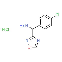 ChemSpider 2D Image | 1-(4-Chlorophenyl)-1-(1,2,4-oxadiazol-3-yl)methanamine hydrochloride (1:1) | C9H9Cl2N3O