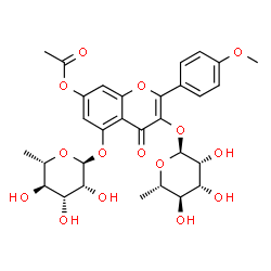 ChemSpider 2D Image | 4'-Methoxykaempferol-7-(acetyloxy)-3,5-O-alpha-L-rhamnoside | C30H34O15
