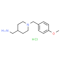 ChemSpider 2D Image | (1-(4-Methoxybenzyl)piperidin-4-yl)methanamine hydrochloride | C14H23ClN2O