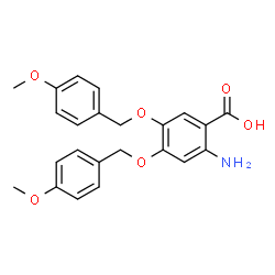 ChemSpider 2D Image | 2-Amino-4,5-bis((4-methoxybenzyl)oxy)benzoic acid | C23H23NO6