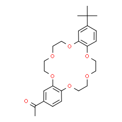 ChemSpider 2D Image | 1-[14-(2-Methyl-2-propanyl)-6,7,9,10,17,18,20,21-octahydrodibenzo[b,k][1,4,7,10,13,16]hexaoxacyclooctadecin-2-yl]ethanone | C26H34O7
