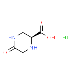 ChemSpider 2D Image | (S)-5-Oxopiperazine-2-carboxylic acid hydrochloride | C5H9ClN2O3