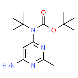 ChemSpider 2D Image | tert-Butyl (6-amino-2-methylpyrimidin-4-yl)(tert-butyl)carbamate | C14H24N4O2