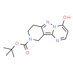 ChemSpider 2D Image | tert-Butyl 4-hydroxy-7,8-dihydropyrido[4',3':3,4]pyrazolo[1,5-a]pyrimidine-9(10H)-carboxylate | C14H18N4O3