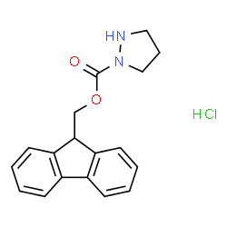ChemSpider 2D Image | (9H-Fluoren-9-yl)methyl pyrazolidine-1-carboxylate hydrochloride | C18H19ClN2O2