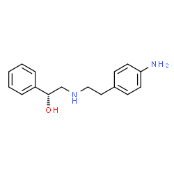 ChemSpider 2D Image | (R)-2-((4-Aminophenethyl)amino)-1-phenylethanol | C16H20N2O