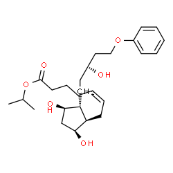 ChemSpider 2D Image | Isopropyl (5Z)-7-{(1R,2R,3R,5S)-3,5-dihydroxy-2-[(3R)-3-hydroxy-5-phenoxypentyl]cyclopentyl}-5-heptenoate | C26H40O6