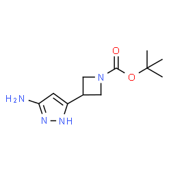 ChemSpider 2D Image | tert-Butyl 3-(3-amino-1H-pyrazol-5-yl)azetidine-1-carboxylate | C11H18N4O2