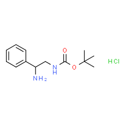 ChemSpider 2D Image | 2-Methyl-2-propanyl (2-amino-2-phenylethyl)carbamate hydrochloride (1:1) | C13H21ClN2O2