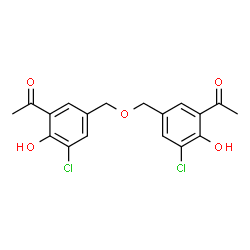 ChemSpider 2D Image | 1,1'-{Oxybis[methylene(5-chloro-6-hydroxy-3,1-phenylene)]}diethanone | C18H16Cl2O5