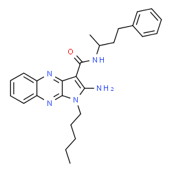 ChemSpider 2D Image | 2-Amino-1-pentyl-N-(4-phenyl-2-butanyl)-1H-pyrrolo[2,3-b]quinoxaline-3-carboxamide | C26H31N5O